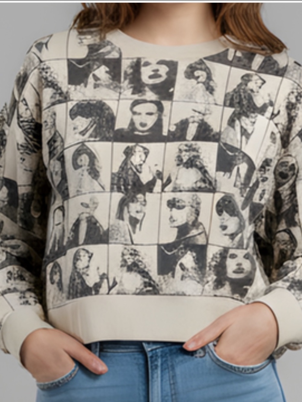 Taylor Swift The Eras Tour Beige Cropped Sweatshirt Sz Small